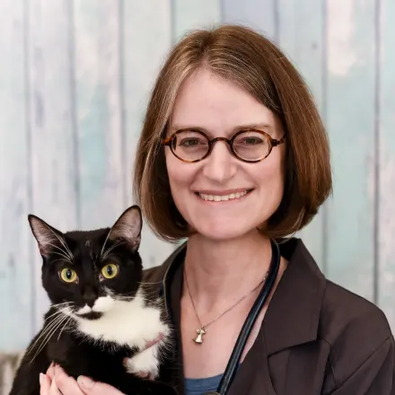 Dr. Shannon Long holding a cat